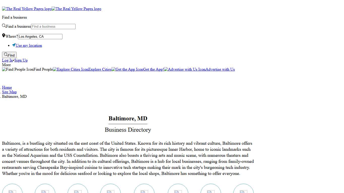Baltimore, MD Business Directory - Local Small Business Listings - The Real Yellow Pages®